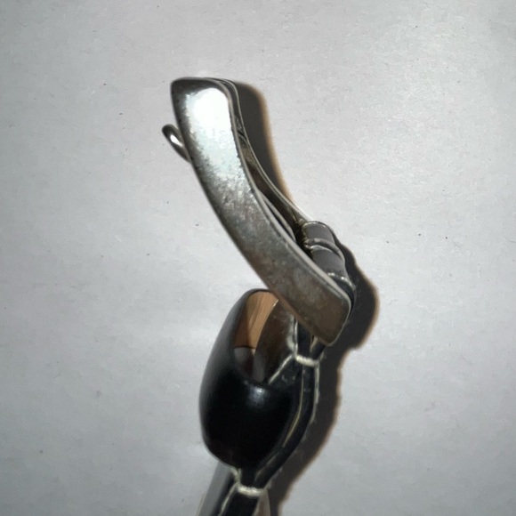 Anne Klein black silver leather vintage boho Y2K belt Size Small/Medium - Picture 12 of 15